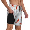 thumbnail image 2 of Balery Koi Fish Corals,Spring Summer Mens Swim Trunks Swim Shorts for Men Quick Dry Inseam Beach Shorts with Compression Liner Pocket-XX-Large, 2 of 9