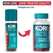 Kori Krill Superior Absorption Vs Fish Oil, Omega-3 Supplement for Heart, Brain, Joint, Eye, Skin & Immune Health, Softgels,120 Count