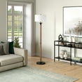 thumbnail image 3 of Evelyn&Zoe Delaney 66" Tall Floor Lamp with Fabric Shade in Rustic Oak/Blackened Bronze, 3 of 5