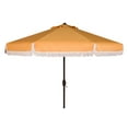 thumbnail image 2 of Safavieh Milan 9' Market Crank Fringe Tilt Umbrella, Yellow/White, 2 of 6