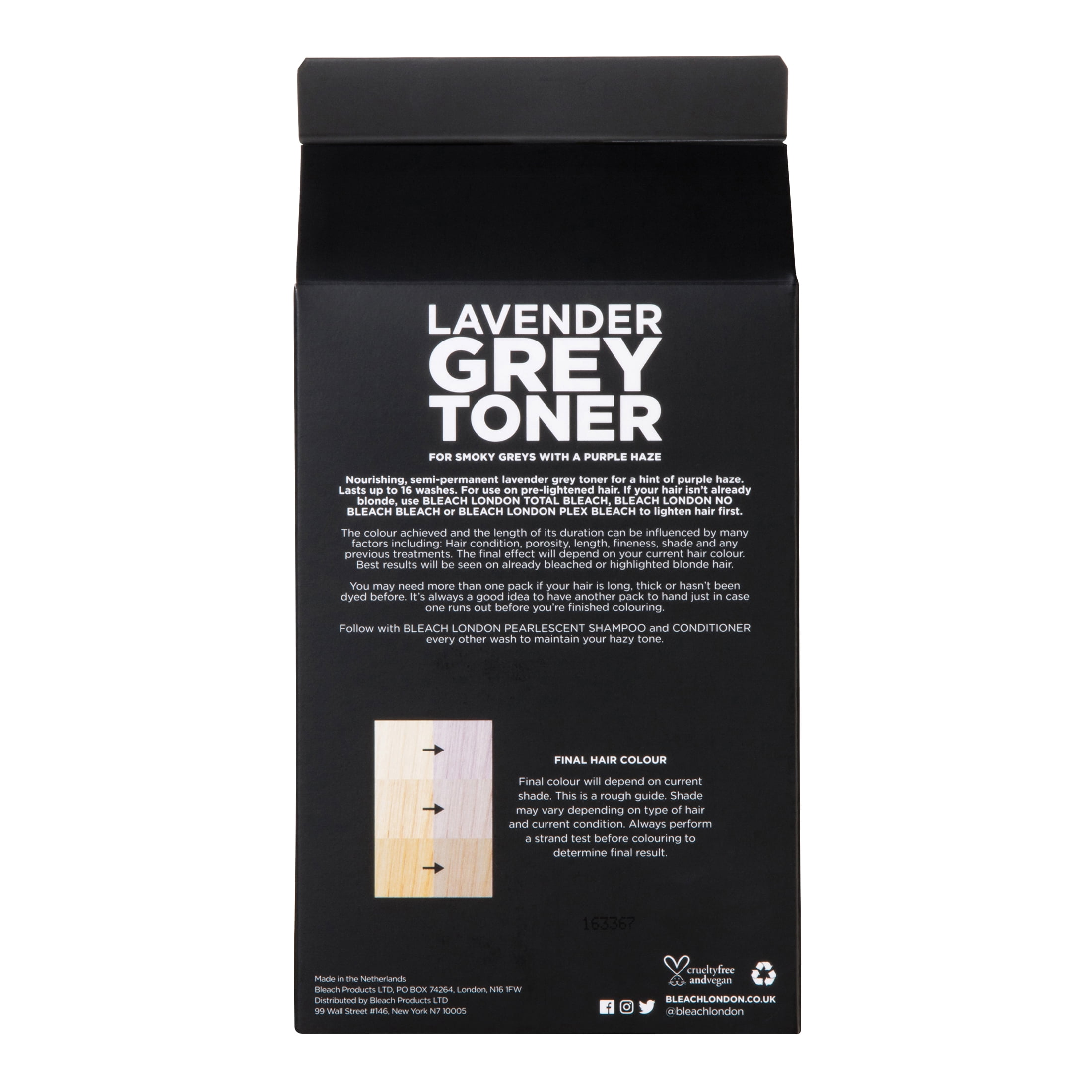 Bleach London Lavender Grey Toner Box Kit, Semi-Permanent Dye for Bleached Hair