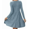 thumbnail image 3 of Women's Sweater Dress Fall Knit Crew neck Pullover Dresses Casual Long Sleeve High-elasticity base skirts for autumn and winter, 3 of 6