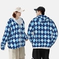 thumbnail image 5 of Picia Blue Squares Women's Men's UPF 50+ Sun Protection Hoodie Shirt Long Sleeve SPF Fishing Outdoor UV Hiking Lightweight Shirts-Medium, 5 of 9