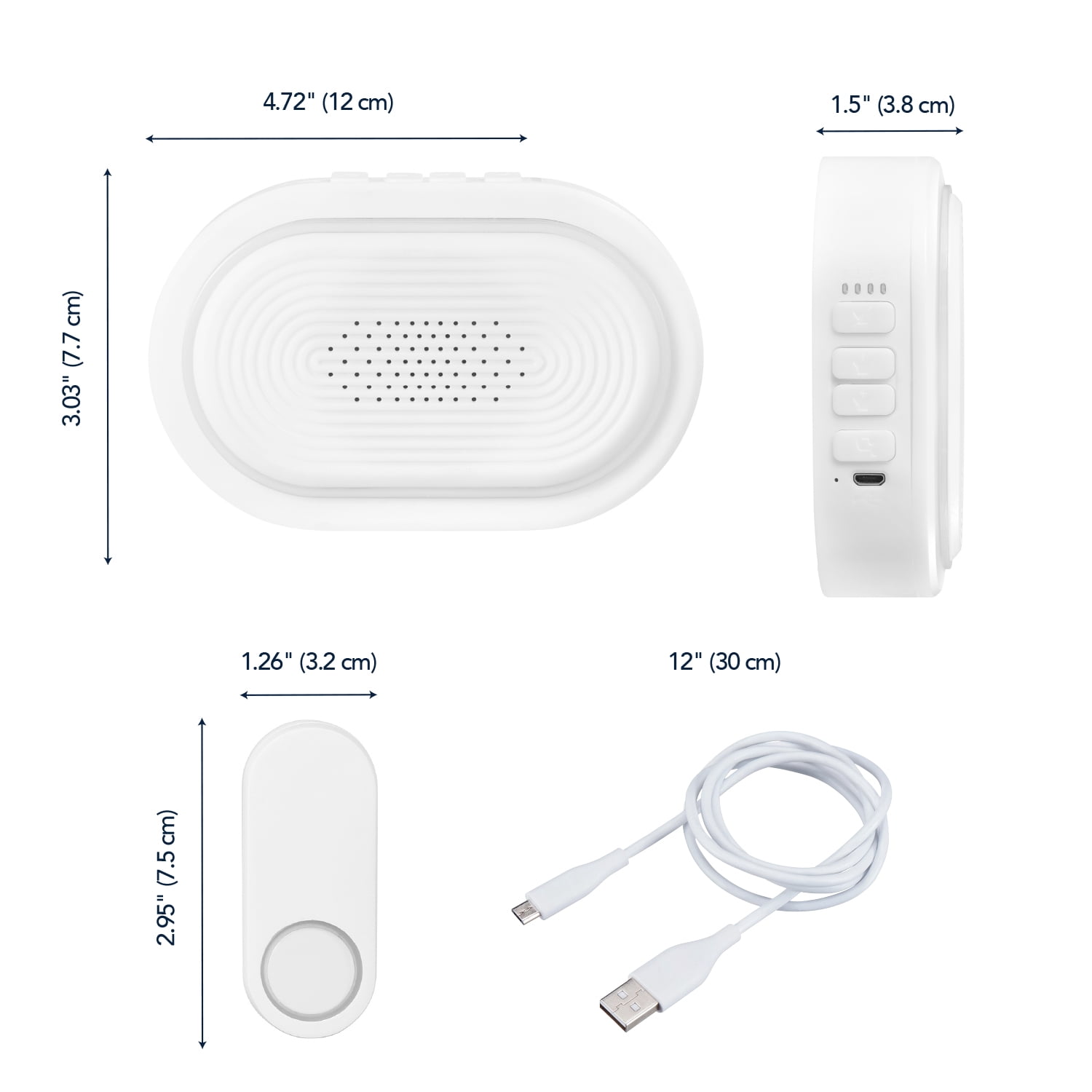 Heath Zenith Heath Zenith White Plastic Wireless Battery-Operated USB-Rechargeable Lighted Doorbell Kit (USB Cable Included)