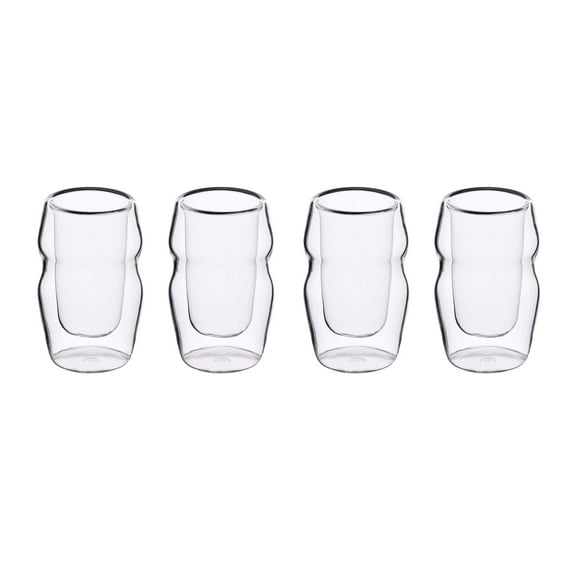Mixology by MasterPRO - 1.69 Oz Double Wall Borosilicate Shot Glasses, Set of 4, 1.69 Ounces