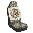 thumbnail image 2 of Uourmeti Sugar Skull Floral Print, Stretch Waterproof Car Seat Covers 2 Pack for Auto Front Seats, Interior Decor Car Seat Accessories for Men and Women, 2 of 11
