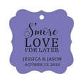 thumbnail image 1 of Darling Souvenir S'More Love For Later Tag Custom Favor Fancy Hang Tags -Lavender-100 Tags, 1 of 1