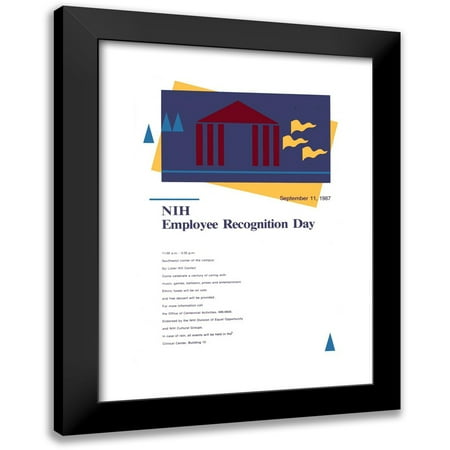 National Institutes of Health 11x14 Black Modern Framed Museum Art Print Titled - Nih Employee Recognition Day (1987)