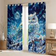 thumbnail image 2 of Homewish Animal Owl Black Out Curtains For Teens Female Men,Exotic Style Curtains Pack of 2 (42x63 Each),Bohemian Boho Theme Bedroom Curtains,Ultra Soft Home Decor, 2 of 6