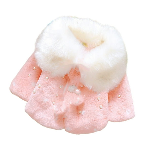 Stamzod Infant Toddler Baby Girls Cute Winter Warm Thick Furs Capes Cardigan Cloak Coat Comfy Kids Winter Outerwear
