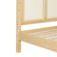 thumbnail image 3 of Pemberly Row Solid Wood Rattan Headboard Queen Bedframe - Natural, 3 of 16