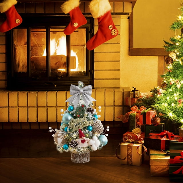 Adornos navideños, adornos navideños, regalos navideños, árbol de Navidad LED luminoso decorativo navideño, decoración de escritorio para el hogar, mini árbol de simulación de escritorio de 0,6 m, reg