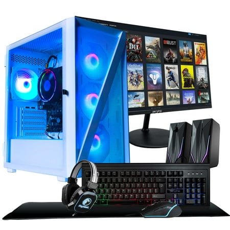 Periphio Reaper Gaming PC Computer - AMD Ryzen 5 5600G | Radeon Vega 7 Graphics | 1TB Solid State (SSD) | 16GB DDR4 RAM | Windows 10 (Windows 11 Ready) | RGB Battlestation Gaming Bundle