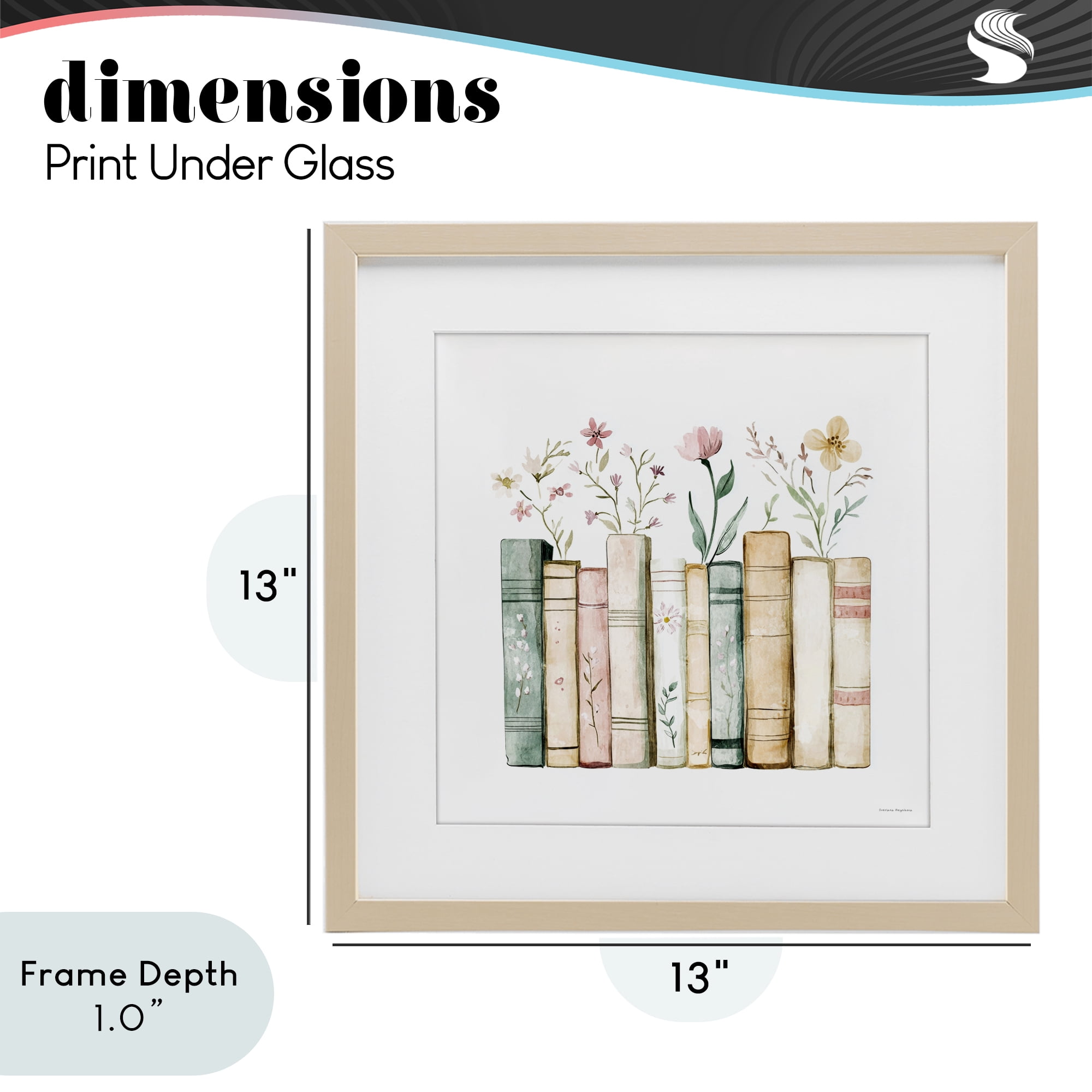 Stupell Industries Floral Stories Library Birch Framed Print Under Glass, design by Svetlana Aleynikova