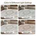 thumbnail image 7 of ODIKA 5'x7' Washable Area Rug Boho Field Ornamental Motifs Border Large Vintage Distressed Playful Expressive for Guest Room, Lounge, Apartment, Non-Slip Low Profile, Stain Resistant, 7 of 7