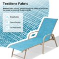thumbnail image 6 of Crestlive Chaise Lounge Chair Outdoor with Armrests, 4PCS Pool Lounge Chairs, Aluminum 5-Positions Lounger (Blue), 6 of 6
