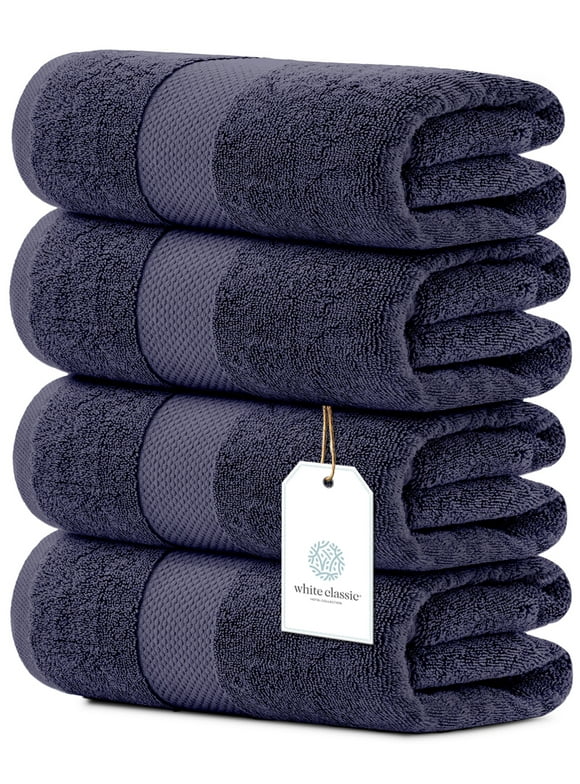 Luxury Cotton Bath Towels Large | Hotel Bathroom Towel | 27x54 | 4 Pack | Black