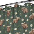 thumbnail image 3 of Green Highland Cow Dinosaur Pattern Shower Curtain 36"x72" ,Bathroom Decorative Shower Curtains Set with 12 Hooks,Modern Waterproof Washable Shower Curtain, 3 of 6