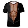 thumbnail image 1 of T-shirt Imprimé 3D Hip Hop d'Été pour Hommes Musculation Simulation Tatouage Muscle Manches Courtes Col Rond Grande Taille Tendance, 1 of 5