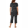 thumbnail image 3 of Tnhcen Women's Loose comfortable 2-Piece Summer Print Pajama Set Cozy Lightweight Short Sleeve Capri Pants with Pockets S-3XL, 3 of 6