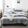 thumbnail image 1 of Housse de Couette Rayée Simple Ensemble de Literie en Coton pour Garçons Filles, 1 of 6