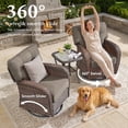 thumbnail image 4 of Bellefurn Luxury 5 Piece Outdoor Patio Furniture Sets with Swivel Rocker Chairs,Sofa and Coffee Table,High Back Wicker Outdoor Conversation Sets for Porch Deck Garden Backyard, 4 of 11