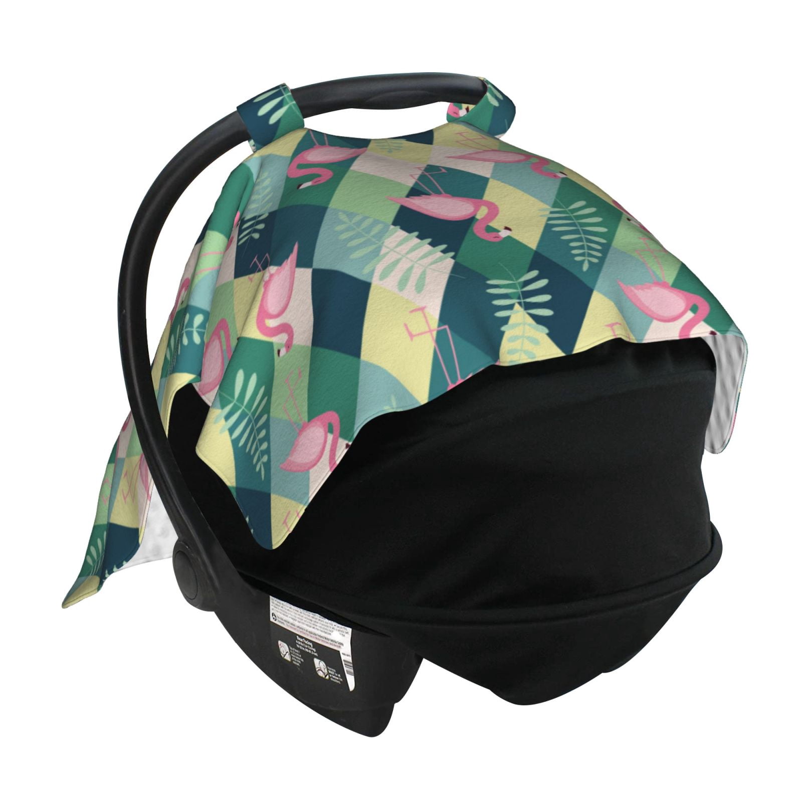 Car Seat Cover Baby - Flamingo pink AA Breathable Infant Car Seat Cover for Baby Carseat, Lightweight Comfort Baby Essentials Must Haves Newborn Stuff for Girl Boy