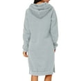thumbnail image 3 of Outfmvch Hoodies Womens Hoodies Womens Autumn And Winter Loose Solid Long Hooded Dress With Pocket Zip Up Hoodie Women Gray Xl, 3 of 5