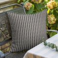 thumbnail image 3 of Throw Pillow Covers 20x20 Inch, Black Botanical Decorative Pillow Cases for Couch Sofa Bed, Farmhouse Modern Striped Leaf Cotton Linen Square Home Decor Pillowcases with Hidden Zipper, 3 of 9