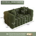thumbnail image 3 of Wiilayok 59.1" Modern Tufted Upholstered Teddy 2 Seater Loveseat Sofa with 2 Pillows，Comfy Sherpa Deep Seat Cloud Couch, Small Love Seat for Living Room Apartment, Olive Green, 3 of 9