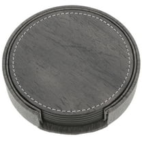 Leather Coaster Heat-resistant Cup Mat Dark Grey Coasters Shop Use Coasters Wear- Cup Mat Leather Cup Coaster Office