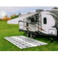 thumbnail image 6 of Camco 42833 8' x 20' Reversible RV Outdoor Mat - Features a Charcoal Botanical Design, 6 of 6