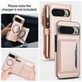 thumbnail image 6 of Dteck Detachable Wallet Case for Google Pixel 9 Pro XL,Magnetic Leather Case 2 in 1 Card Slots Pocket Compatible with MagSafe Shockproof Cover with Wrist Strap/Shoulder Strap,Rosegold, 6 of 8