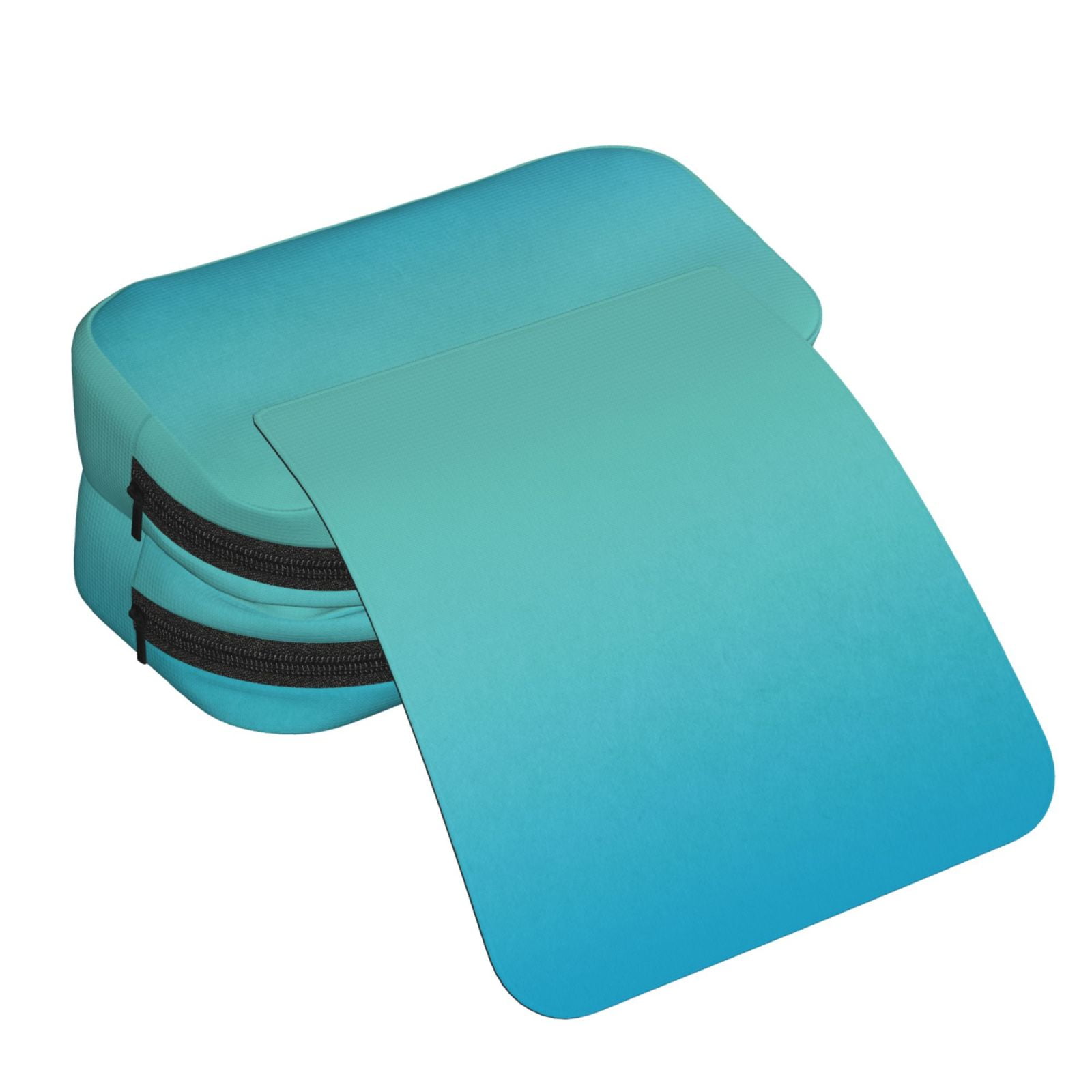 Rateoe Teal Turquoise Pattern Double Clamshell Pen Case, Storage Organizer with Two Zipper Compartments– Holds Up to 50 Pencils & Pens