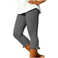 thumbnail image 2 of Capris Pants for Women - Dance Yoga Leggings Elastic Waist Ruffle Summer Casual Athletic Cropped Pants, 2 of 7