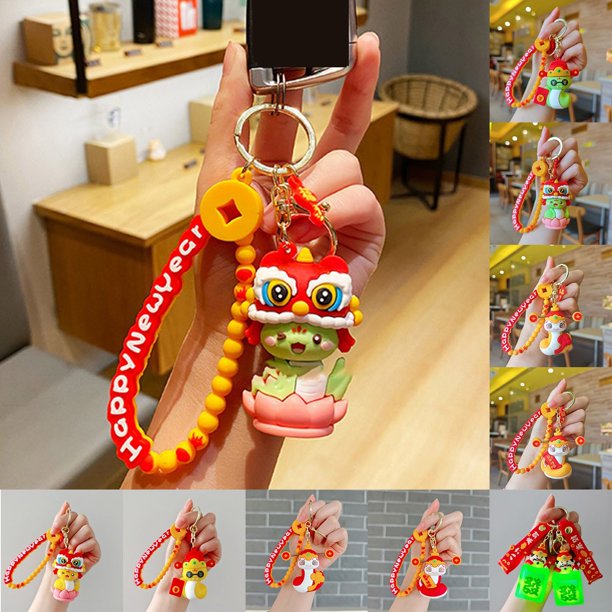 Xihbxyly Llavero Del Año de La Serpiente 2025, Bonito Colgante de Serpiente, Suave Felpa, Diseño Colorido y Alegre, Regalo Festivo y Simbólico, Portátil y Compacto, Bendición de Año Nuevo, Tamaño Peq