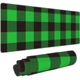 thumbnail image 1 of Buffalo Plaid Green Black Large Gaming Mouse Pad 31.5 x 11.8in Desk Keyboard Mat NonSlip Rubber Base with Stitched Edges Perfect for Work, Play, Office, and Home Elevate Your Setup, 1 of 6