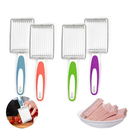 

Ludlz Tomato Slicer Non Slip Handle Manual Cutting Evenly Kitchen Luncheon Meat Boiled Egg Ham Serrated Slicing Tool for Cooking
