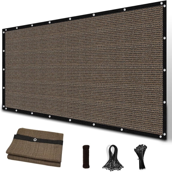 90% Sun Shade Cloth with Grommets, 8' x 10' Pergola Replacement Shade Cover Canopy Privacy Screen for Outdoor Patio Garden, Mocha (We Customized)