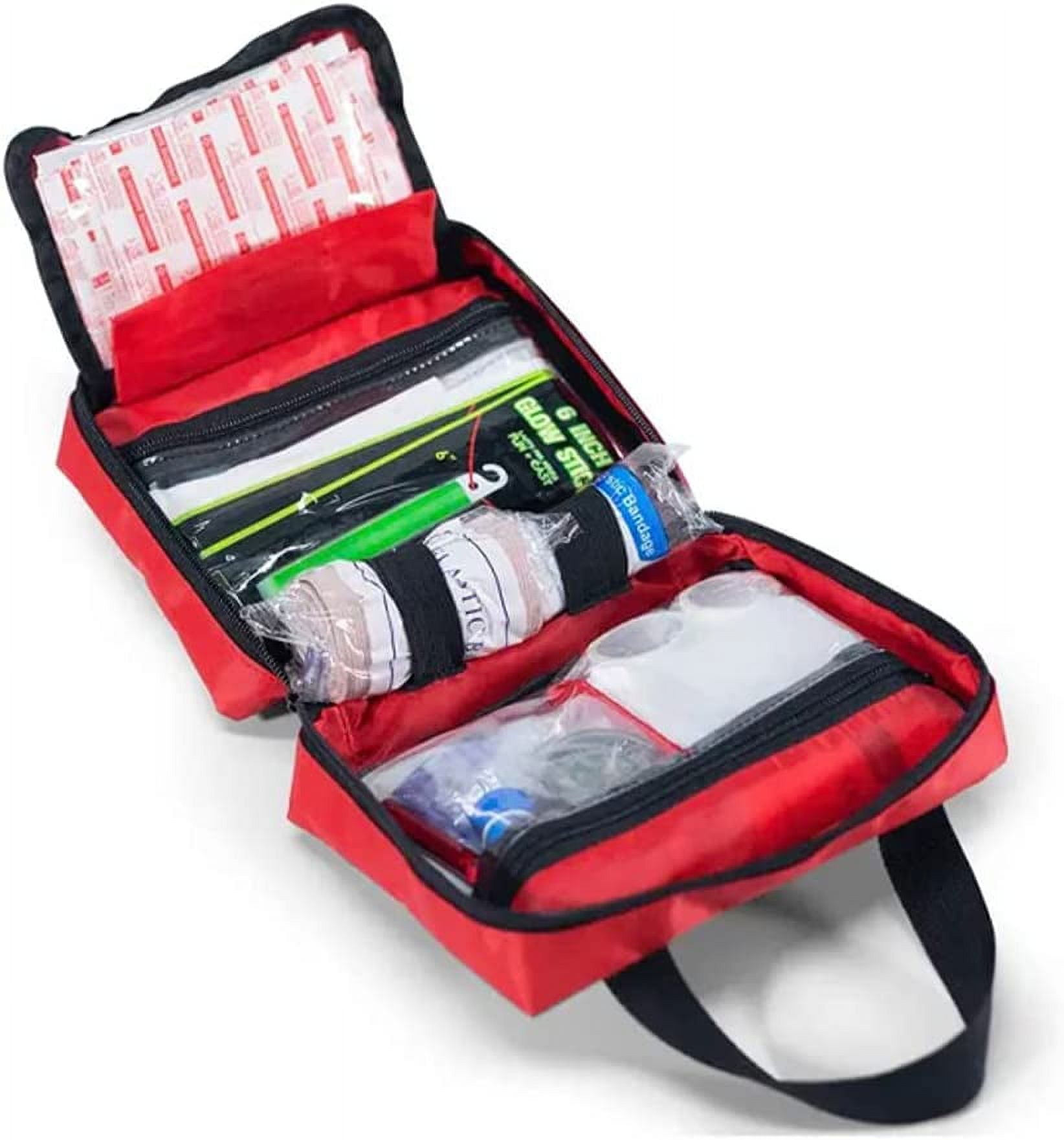 Small First Aid Kit | 220 PCS Essential Emergency Trauma Medical Supplies | Packed in a Red Waterproof Box | Perfect for Car Home Office Travel Outdoor Camping Hiking Mini First Aid Set