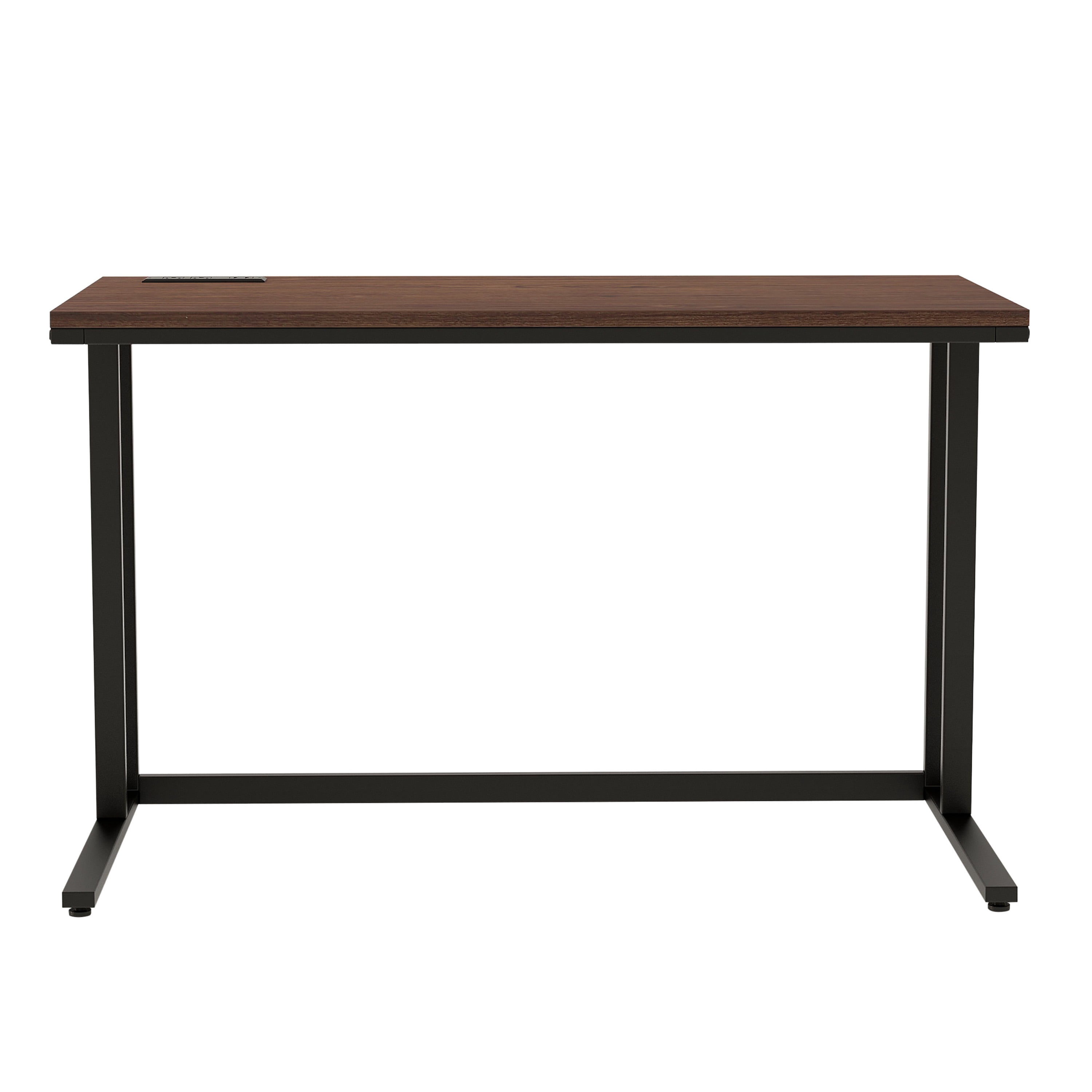 Furniture of America Henslee Contemporary 47 in Metal Portable Writing Desk, Black/Walnut