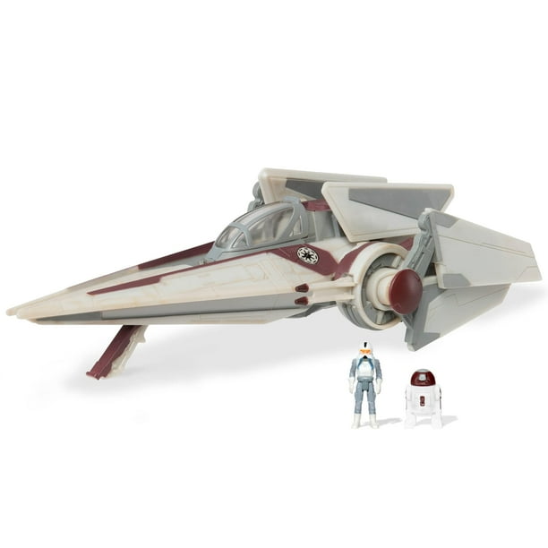 Caza estelar microgaláctico con alas en V de Star Wars de juguete