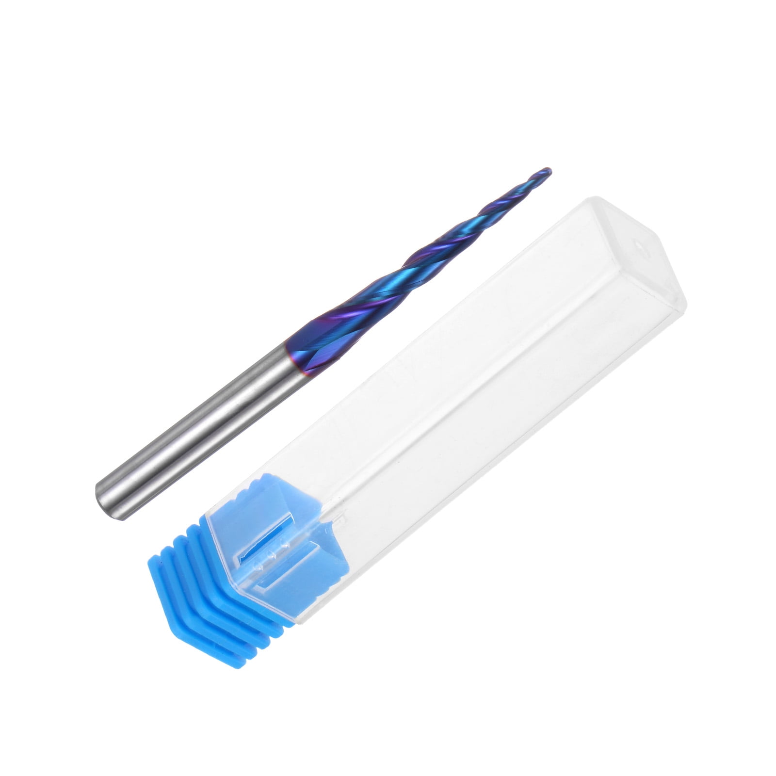 Uxcell Tapered Ball Nose End Mill 1/32" Radius 1/4" Shank Solid Carbide Nano Coated Upcut Spiral 3 Flutes