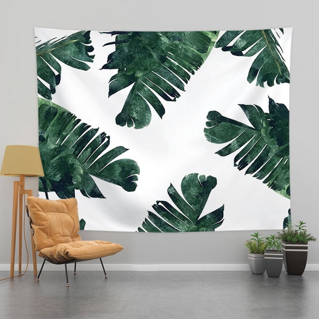 Nordic-style Instagram-worthy wall hanging wallpaper for dorm rooms, featuring a large banana leaf design, brushed thin fabric, 200x150cm.