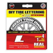 Tire Sticker 9766020111 Letter L Tire Stickers & Film, White - Pack of 4