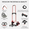 thumbnail image 6 of Stair Climbing Cart, 280 lbs Capacity Stair Climber Hand Truck and Dolly, Heavy-Duty Folding Stair Dolly with Stretchable Handle, 10 Wheels & 2 Elastic Ropes for Home Shopping Moving Warehouse, 6 of 9