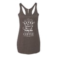 thumbnail image 2 of Wild Bobby Saved By Jesus Fueled By Coffee Inspirational/Christian Women Tri-Blend Racerback Tank Top, Brown, Small, 2 of 5