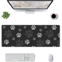 Gray and Black Cat Paw Gaming Mouse Pad Large Mouse Pad (31.5x11.8 Inch) Non-Slip Rubber Base Large Desk Mat Desk Protector for Home Office Gaming Work
