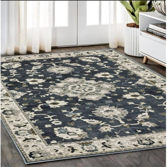 HomeRoots 574804 5 x 8 ft. Oriental Rectangle Area Rug, Blue