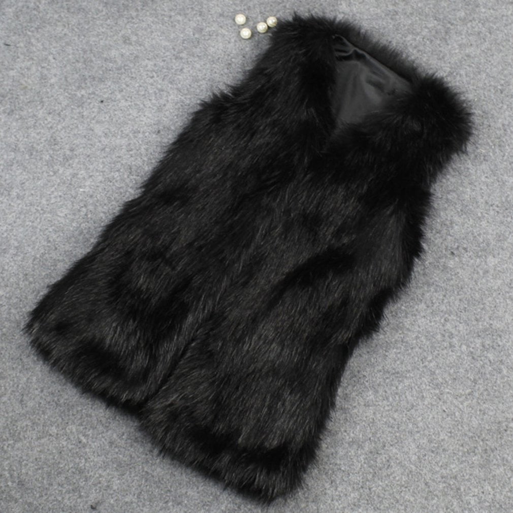 New Lady Faux Fur Sleeveless Vest Waistcoat Gilet Wrap Shrug Jacket Coat Outwear